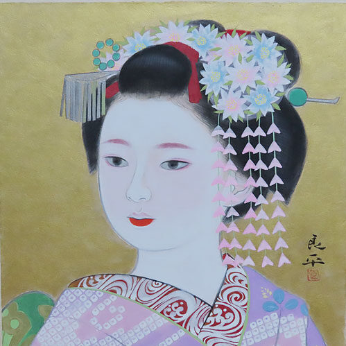 高知県のお客様より骨董品出張買取で三輪良平の美人画を買取ました